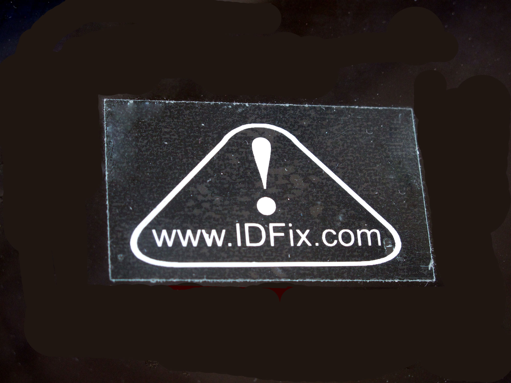 Warning stickers on vehicle windows